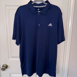 NWOT Men’s Adidas Polo Shirt XL Solid Blue Golf Golfer Casual Mens